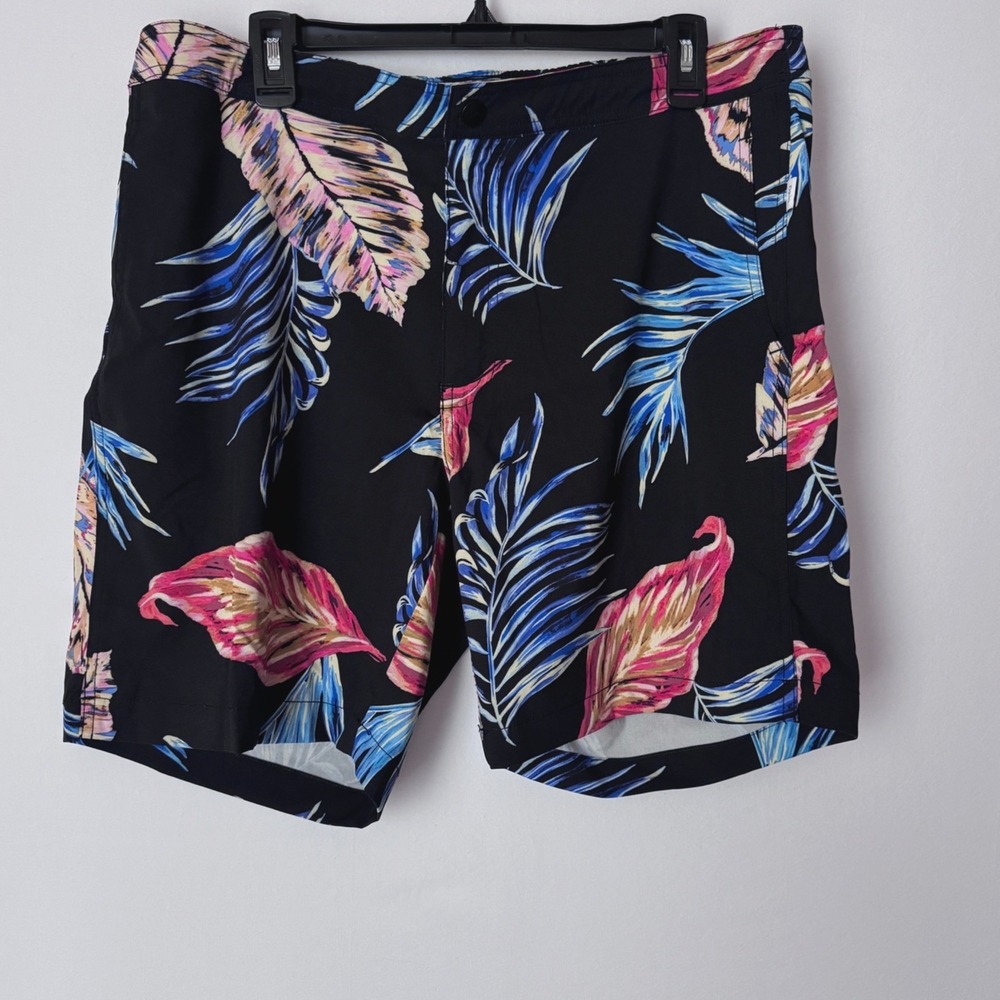 Onia Swim Trunks The Calder Mens‎ XL Black Tropical Floral Board Shorts